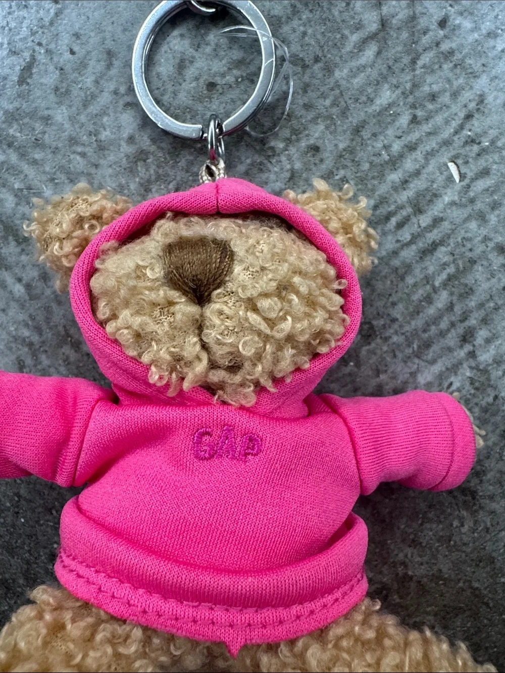 GAP Pink Hoodie Teddy Bear Keychain